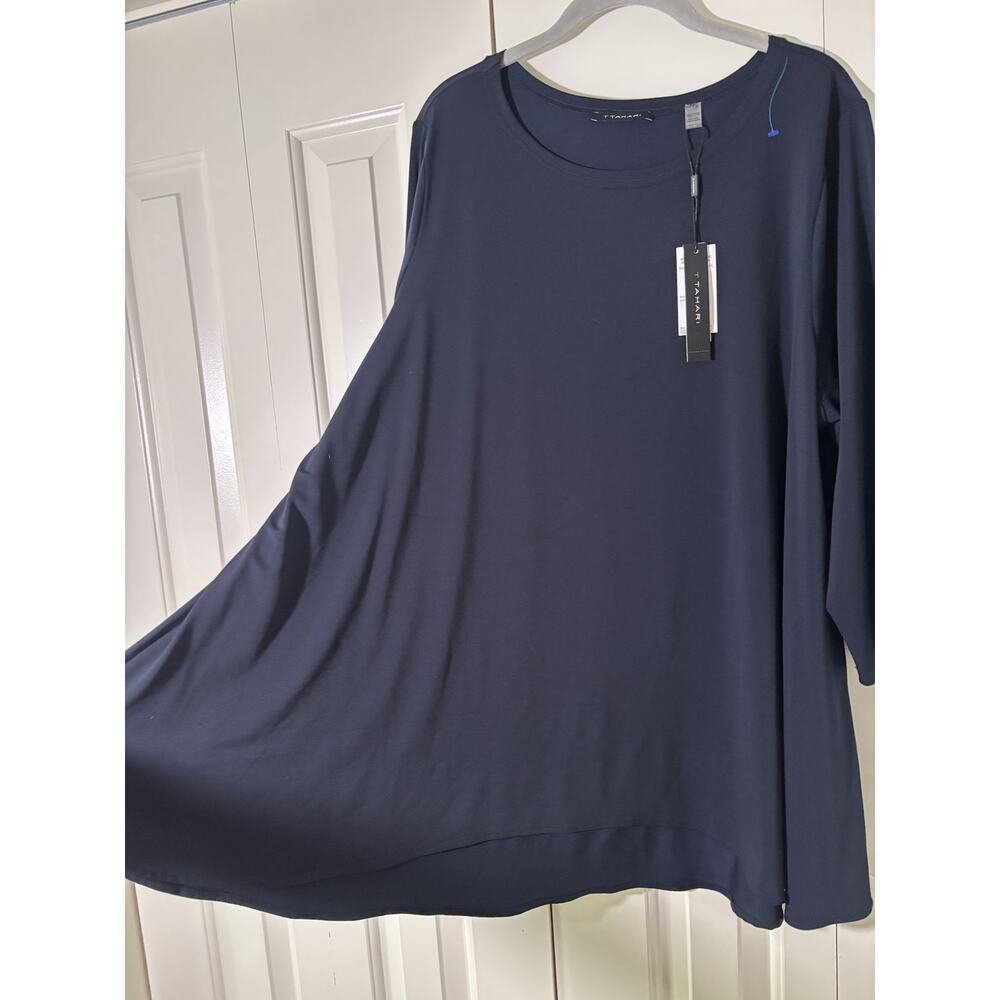 Tahari Navy Blue Women's Long Sleeve Top 2X - Picture 7 of 11